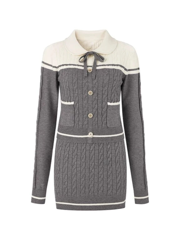 フレンチポロニット＋ニットタイトスカート