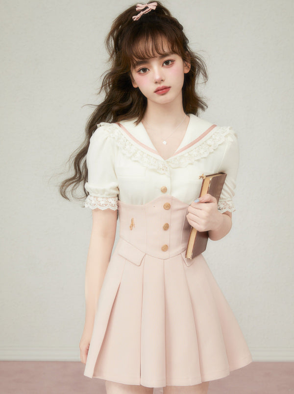 Frill Top Smilk Sweet High West Skirt College Setup