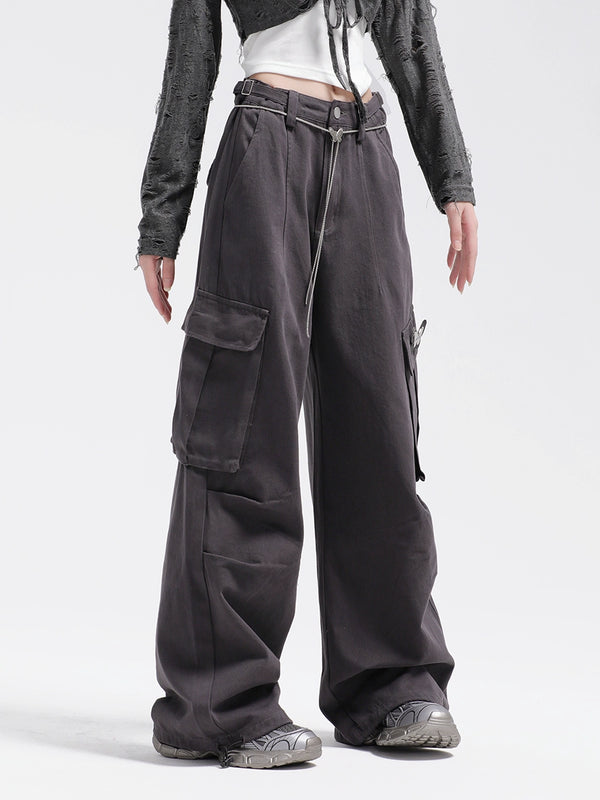 American Butterfly Chain Niche Design Casual Wide Leg Cargo Pants