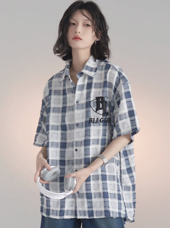 Square Check Loose Shirt