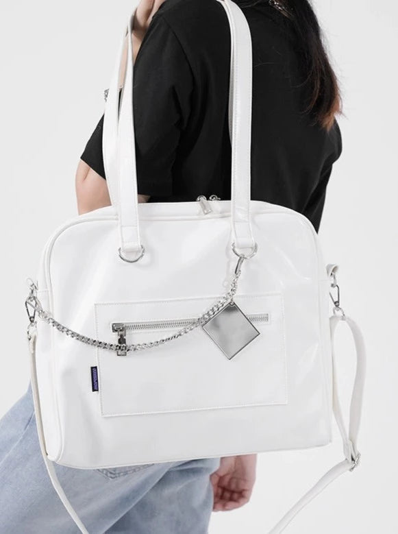 Chain Mirror Boston Bag