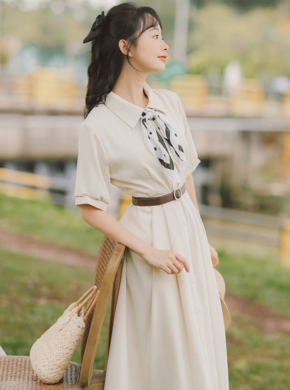 retro scarf shirt dress