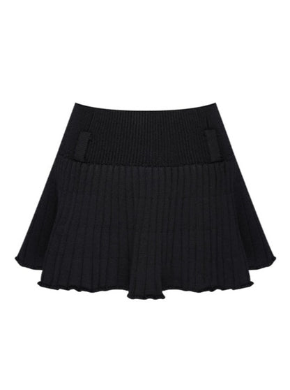 Tennis Girls High Waist Knitted Pleated Skirt (Jupe plissée en maille à taille haute)