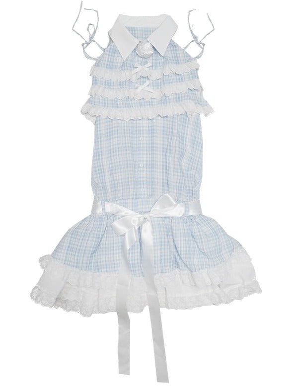 Angel Ice Blue Check Summer Dress