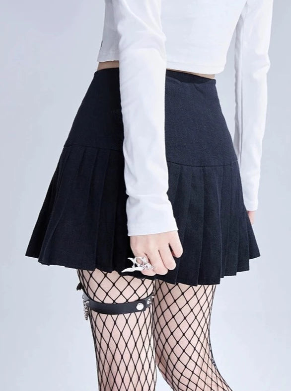 Black Punk Ink Jet Skirt