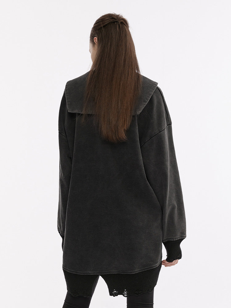 back slit embro mode pullover