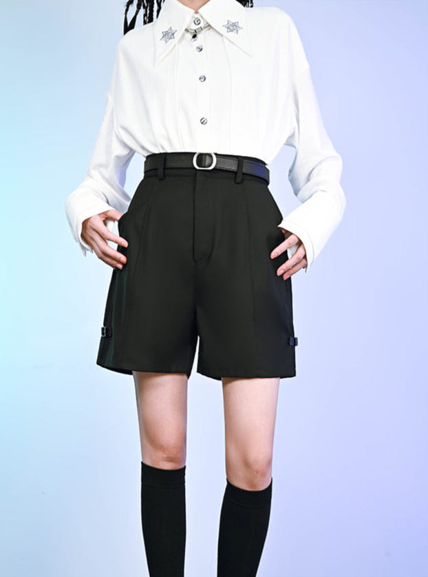 Darkwind high waist wide leg shorts