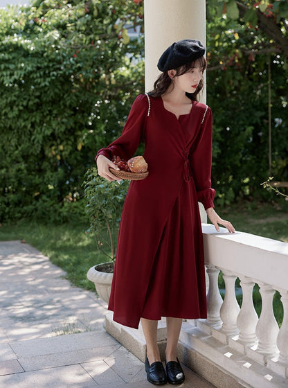 pearl shoulder french dress