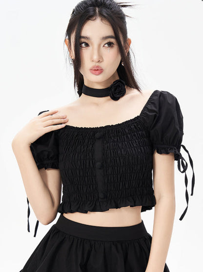 Sweet spicy pufferley brose flower neck tops