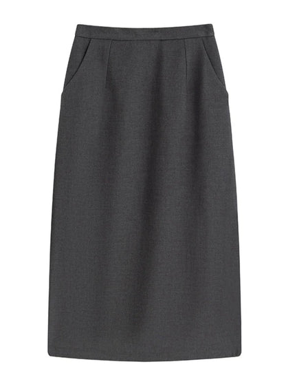 Draped middle straight skirt