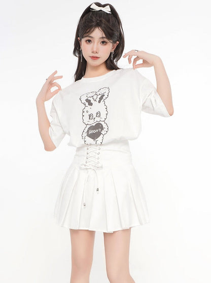 T-shirt à imprimé lapin avec logo Heart