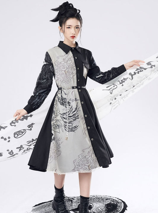 Mode China Asymmetric Design Long Length Dress