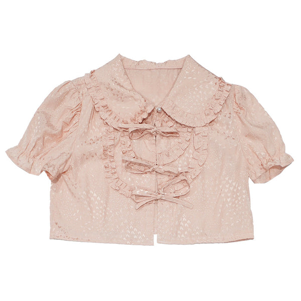 Jacquard Ribon Short Cardigan Shirt