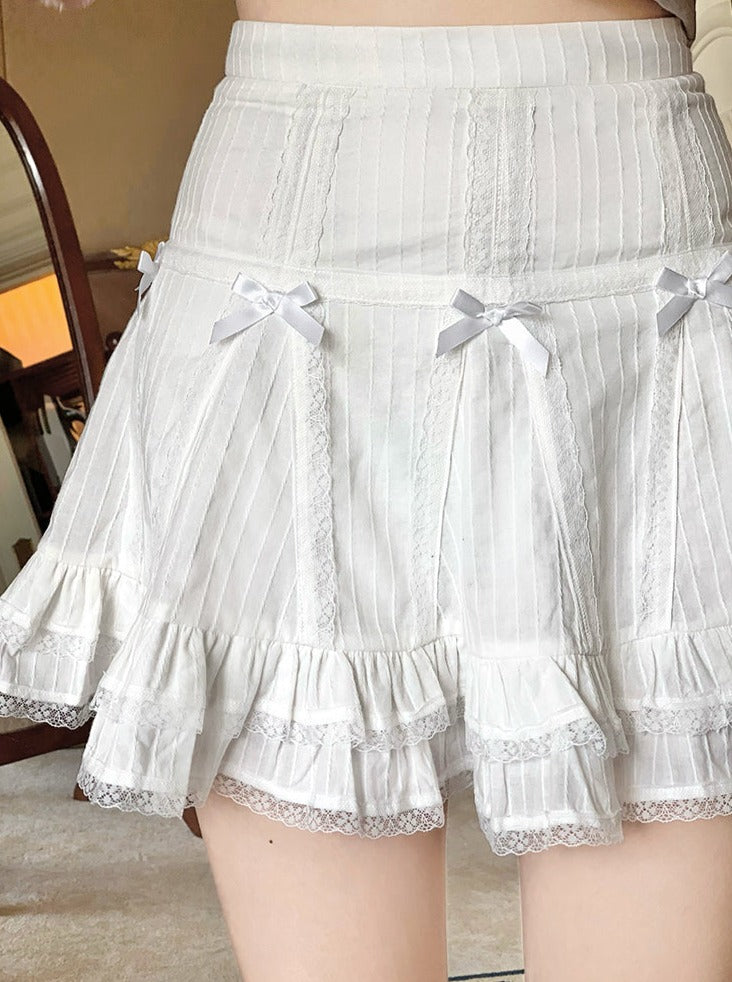 Sweet ribbon flare skirt