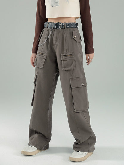 Retro mode loose cargo pants