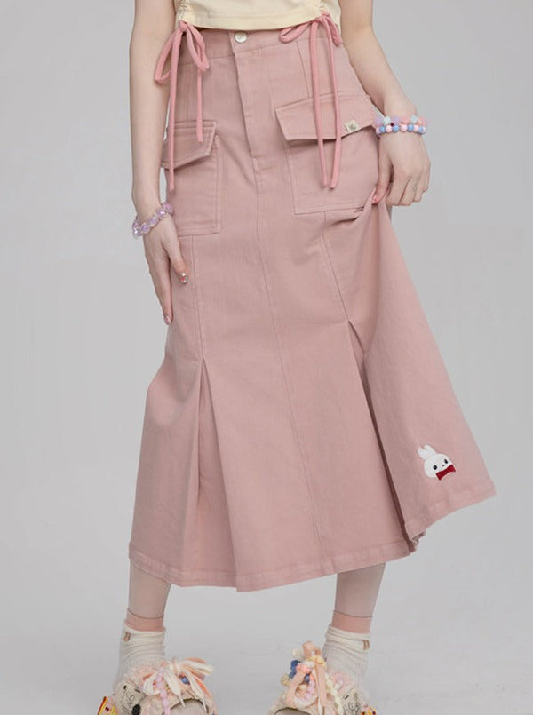 Rabbit One Point Long Skirt