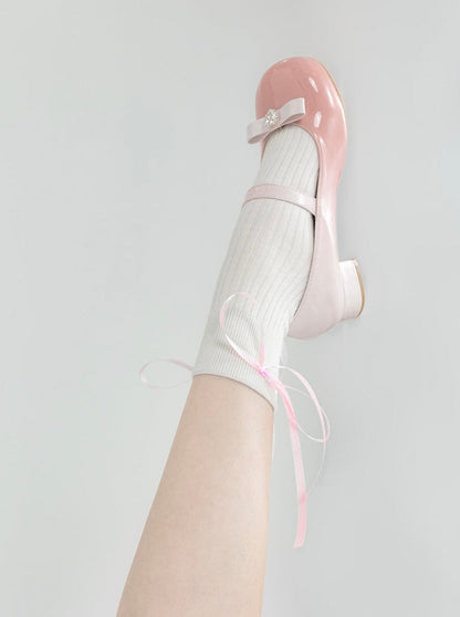 Plain ribbon socks