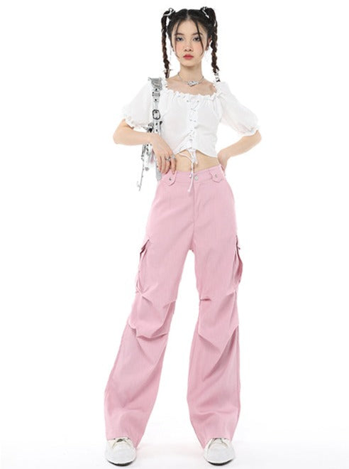 Sweet pink casual pants