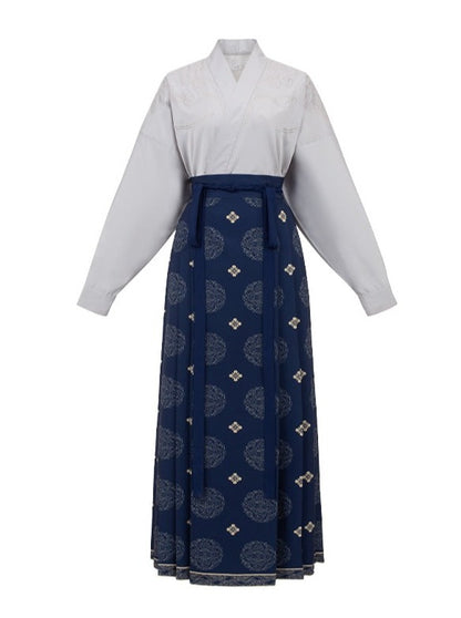 Japanese Pattern China Tops + Retro Long Skirt