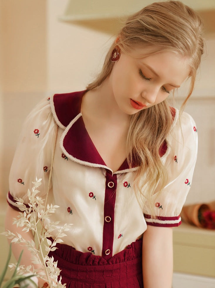 Pure Red Flower Shirt