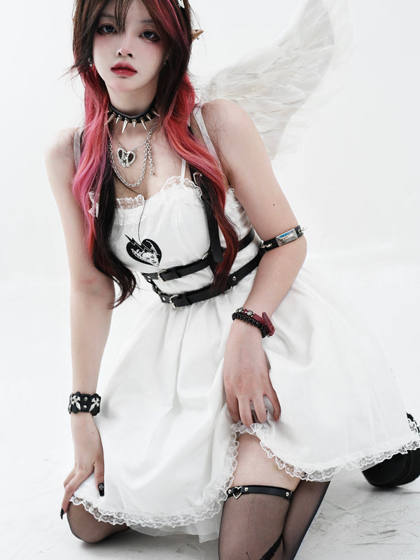 Dark Angel Lace Cami Dress + Belt Strap
