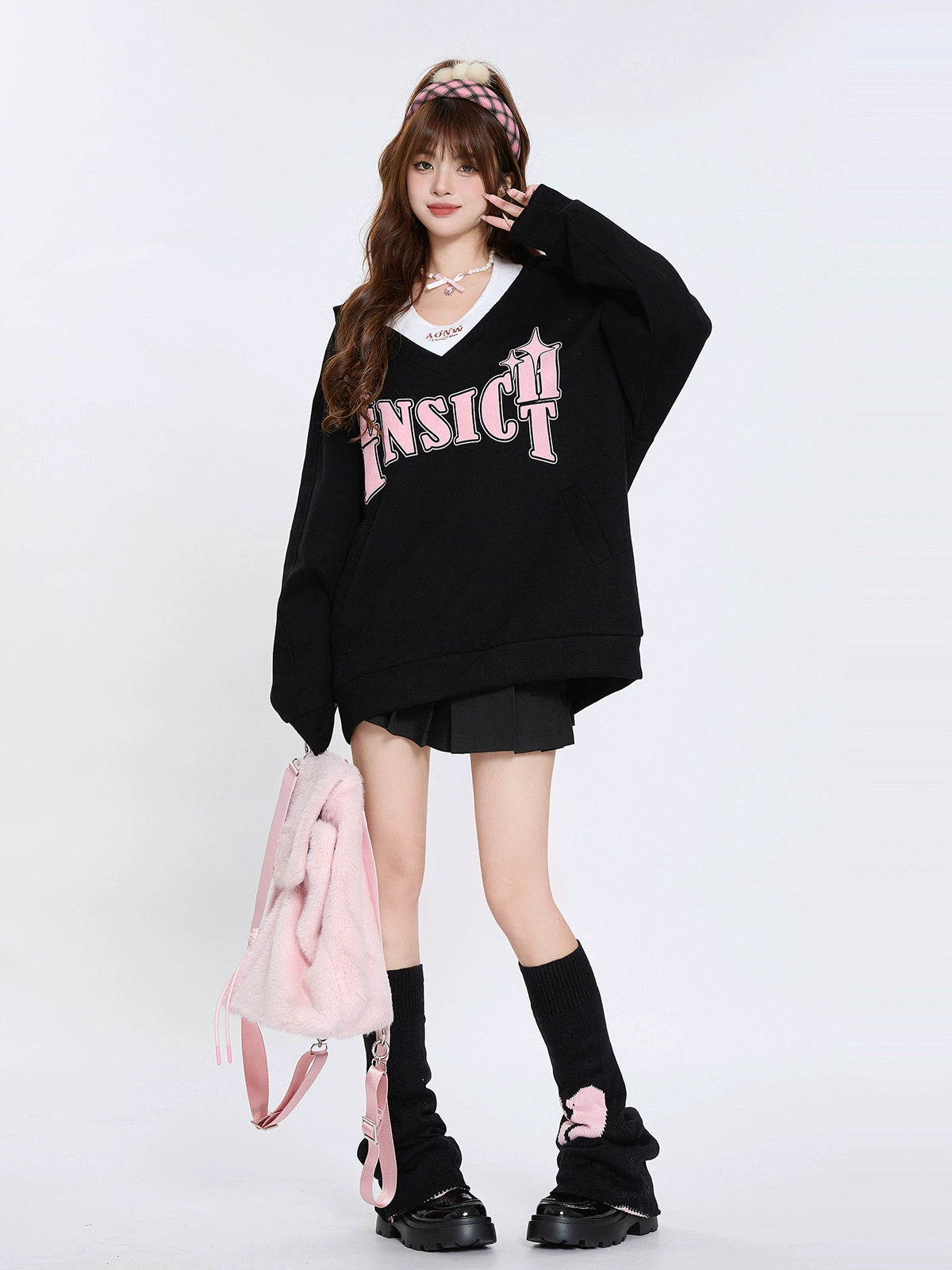 American Lazy Niche Sweatshirt Two Piece Set