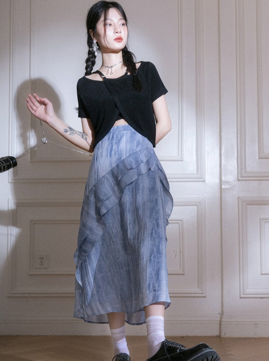 Blue Ink Flyl Dark Skirt