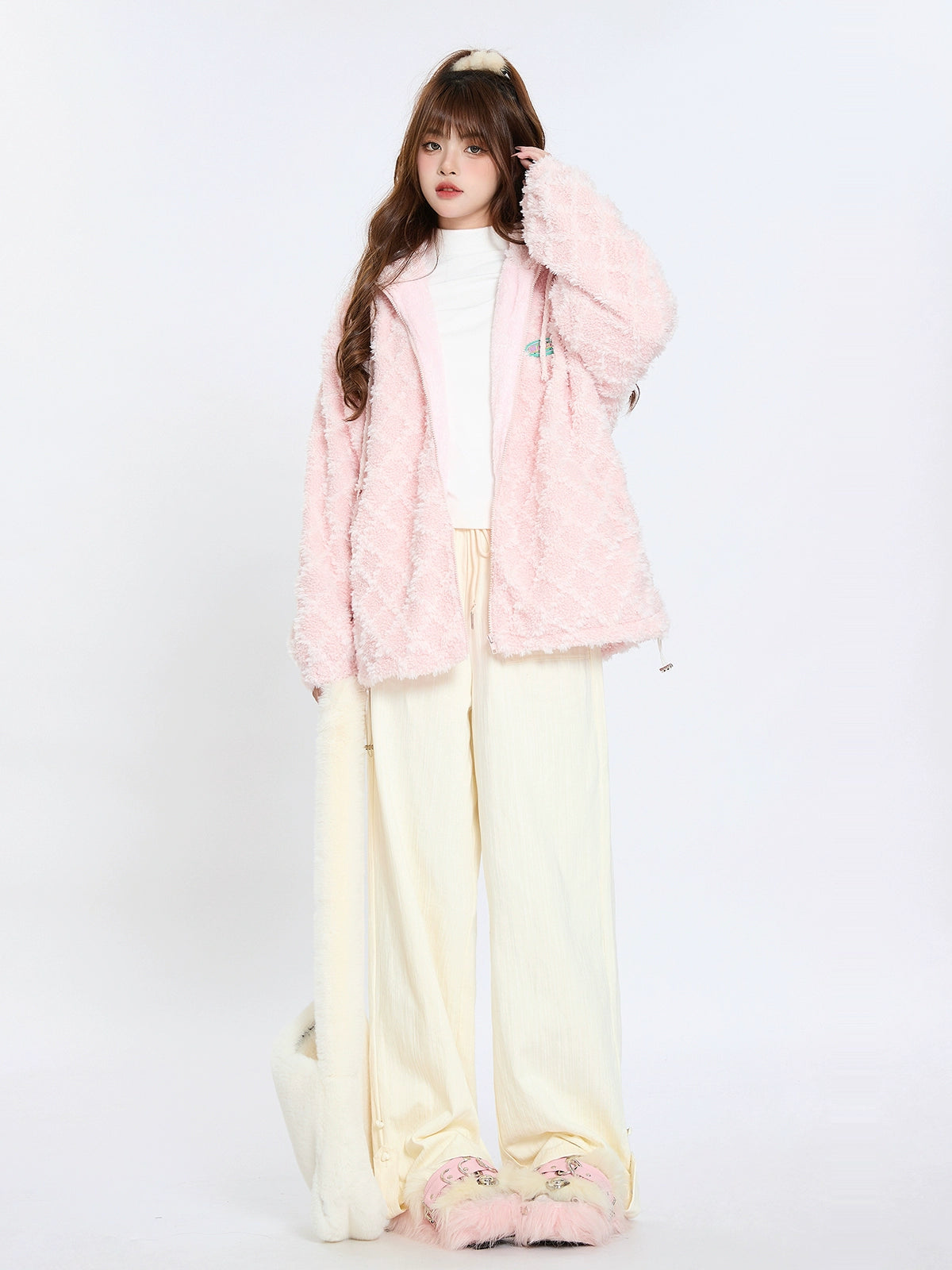 Bunny Ear Hood Plush Cotton Jacket