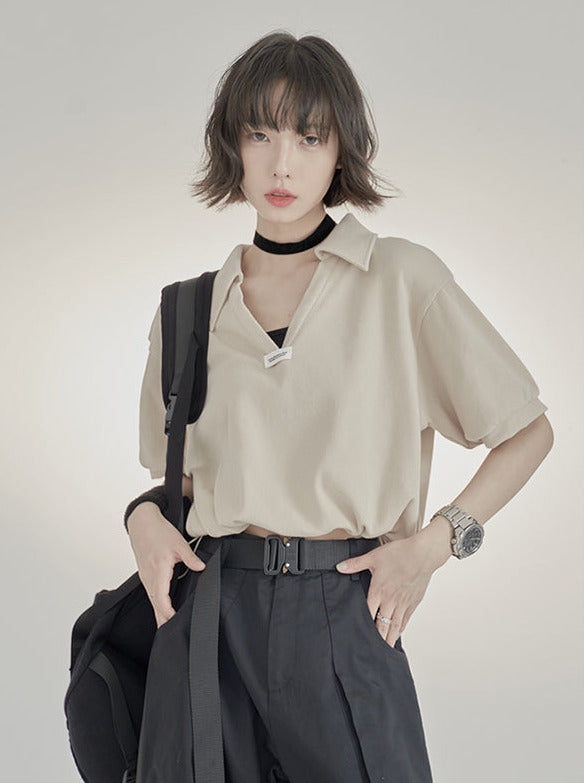 スキッパーカラードロストポロシャツ