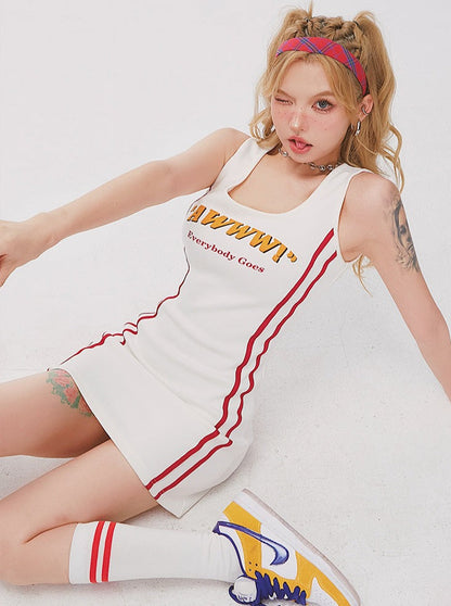 Sporty American Pop No Sleeve One Piece