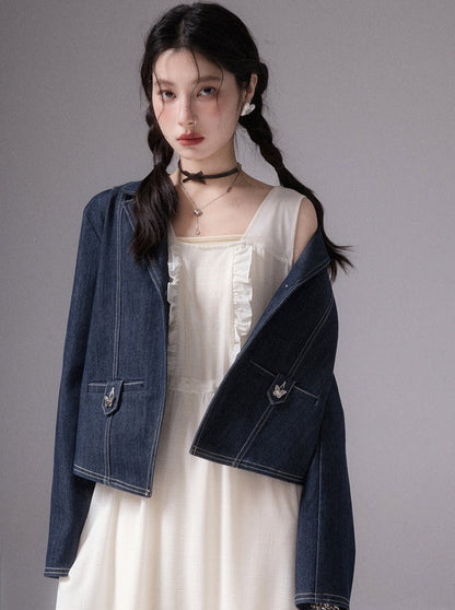 Sunny Blue Stitch Denim Jacket