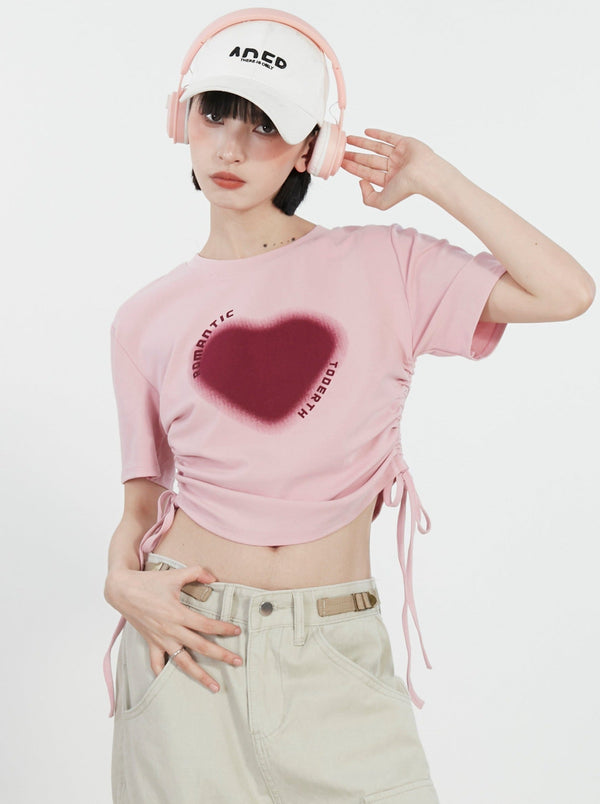 ハートデザインシャーリングTシャツ