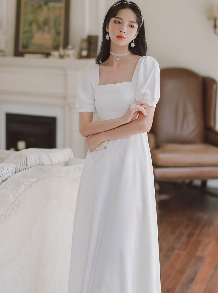 Plain white formal outlet dress