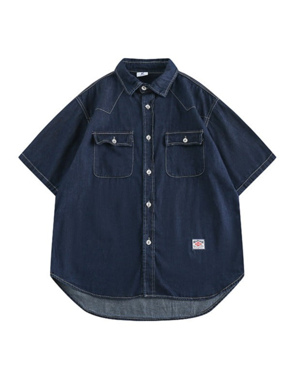 Chemise ample avec logo en denim