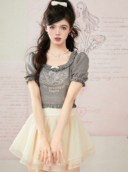 Fairy satin mesh skirt