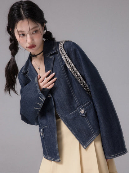 Sunny Blue Stitch Denim Jacket