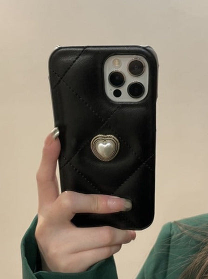 Pearl Heart Leather Test Smartphone Case