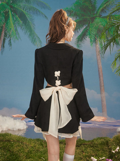 Ag Ribbon Short Jacket + Double Ribbon Skirt