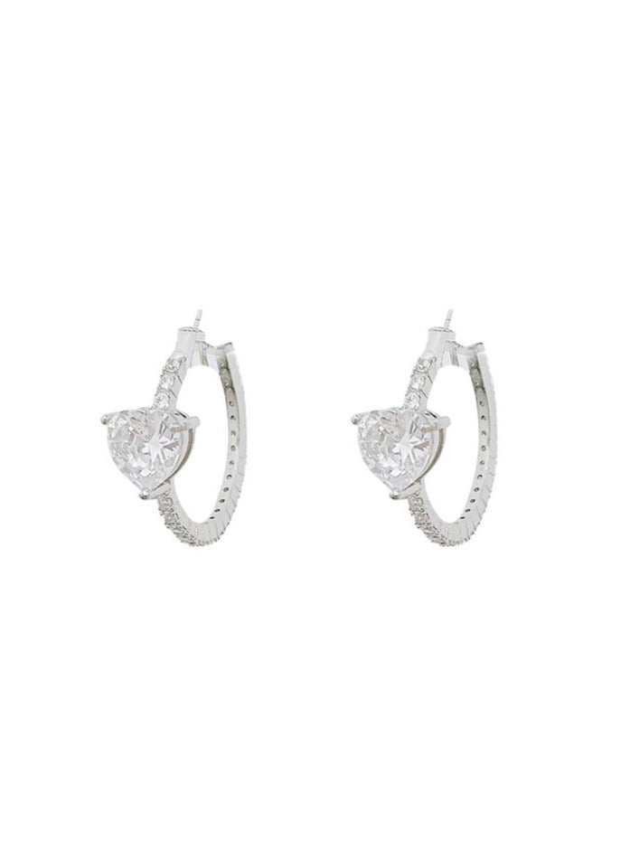 Princess Silver Heart Earrings & Earrings