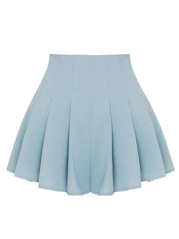 American College Style Aqua Pleated Skirt