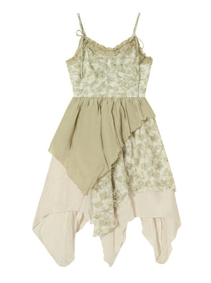 Seaside Vacation Floral Ruffle Ribbon Top + Assassus Dress [Short Long]