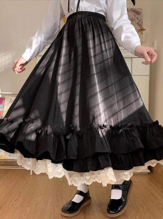 lace tiered frill skirt