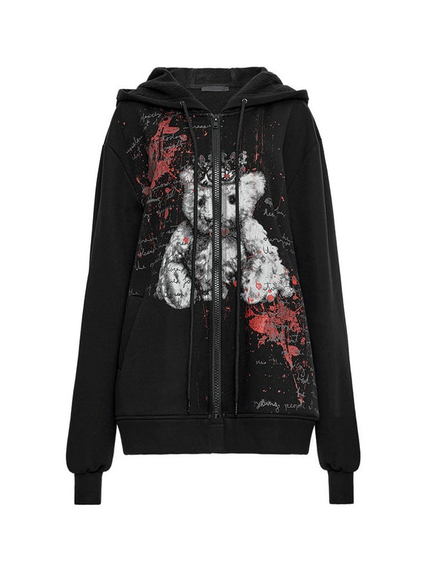 ダークベアフーディージップトレーナー