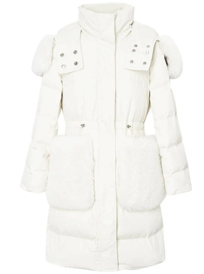 Pocket Fur Collar White Duck Down