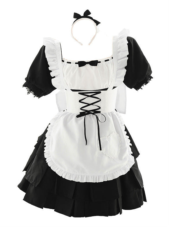 black white maid dress setup