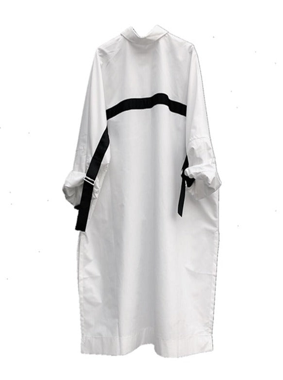 Dark style design mid-length shirt dress