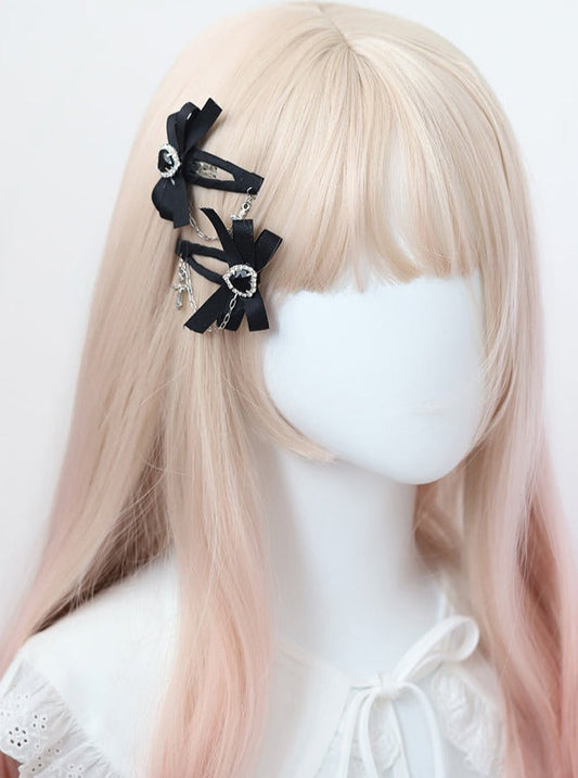 Heart Ribbon Pair Hair Clip