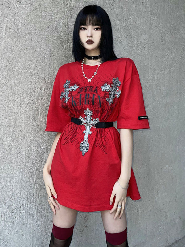 Gothic Cross Loose T-shirt Gothic Cross Loose T-shirt with belt