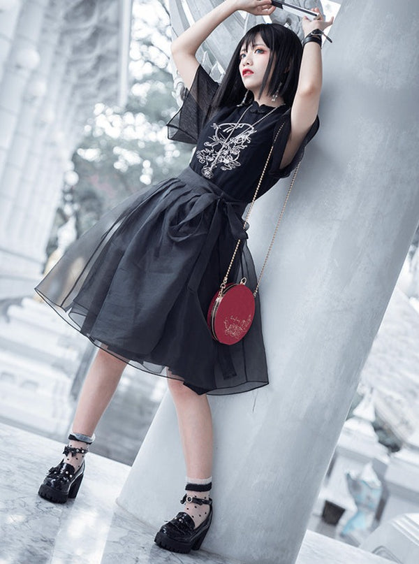 シアーワンポイントセンターデザインガールチャイナドレス