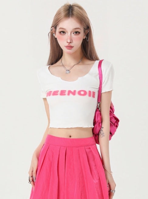 Short shoulder logo T -shirt